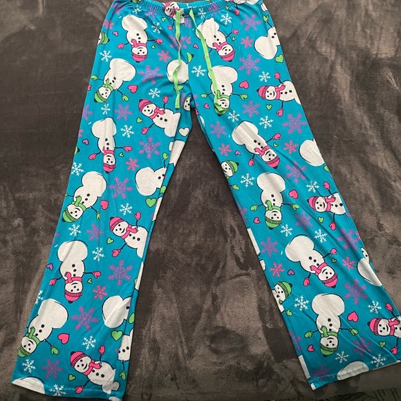 Blue Snowman PJ Pants - Picture 2 of 4
